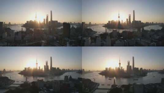 上海东方明珠日景晨光/原创航拍高清在线视频素材下载