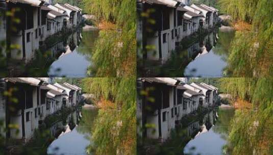 绍兴的沿河传统民居高清在线视频素材下载