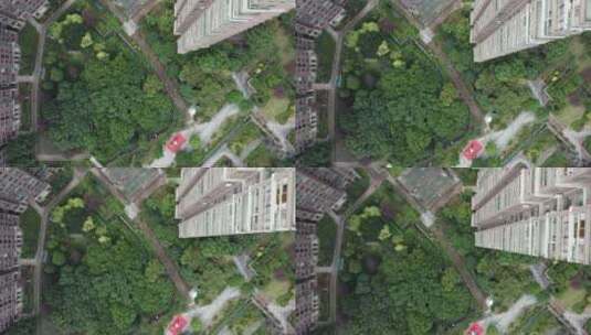 俯拍武汉城市现代化建筑高清在线视频素材下载