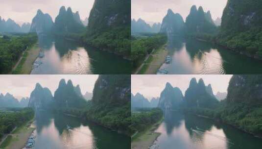 广西桂林山水航拍高清在线视频素材下载
