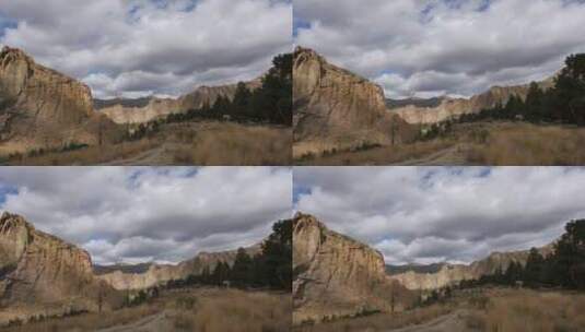 多云天空下的峡谷景观高清在线视频素材下载
