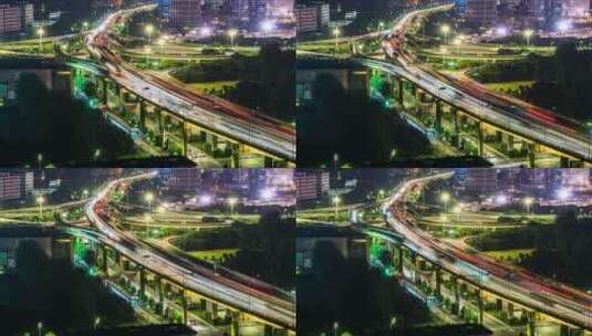 杭州城市天际线与繁忙交通高清在线视频素材下载