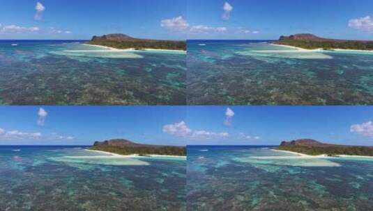 航拍海岛海滩碧海蓝天-唯美背景素材高清在线视频素材下载