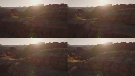 航拍犹他州众神之谷的沙漠日落高清在线视频素材下载