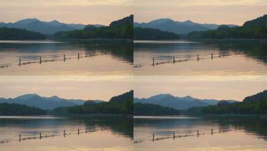 傍晚杭州西湖美丽的湖光山色高清在线视频素材下载