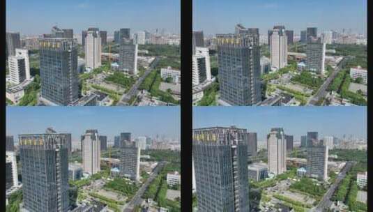南通城市风光航拍高楼大厦城市建筑高清在线视频素材下载