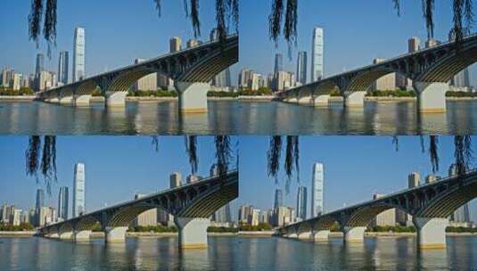 湖南长沙橘子洲大桥实拍空境素材高清在线视频素材下载