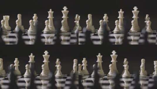 国际象棋棋盘上的棋子特写 高清在线视频素材下载