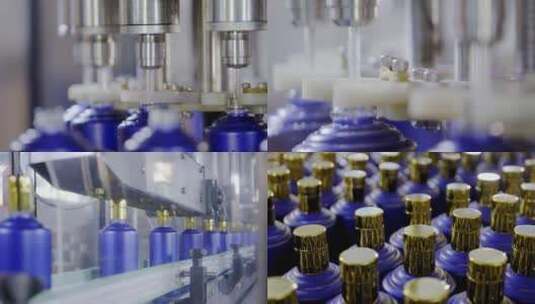 现代自动化白酒瓶装生产线白酒视频素材高清在线视频素材下载
