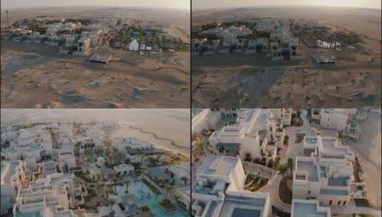阿联酋阿布扎比沙漠酒店日出8高清在线视频素材下载