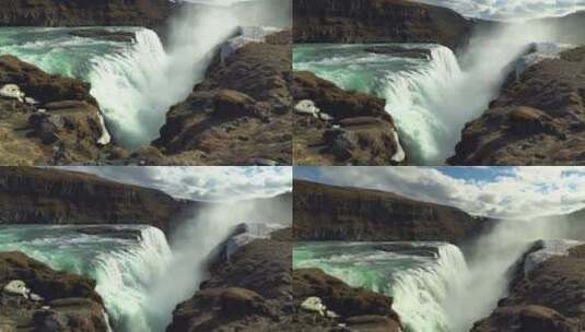 冰岛斯科加福斯瀑布高清在线视频素材下载
