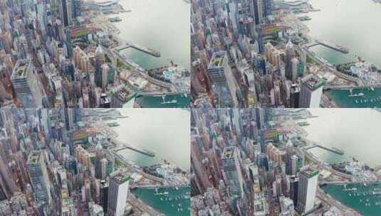 香港城市高空航拍高清在线视频素材下载