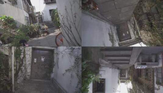 杭州古街古巷白墙青瓦穿越旋转长镜头空境高清在线视频素材下载