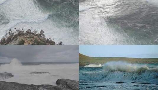 巨大的海浪大海海景海水高清在线视频素材下载