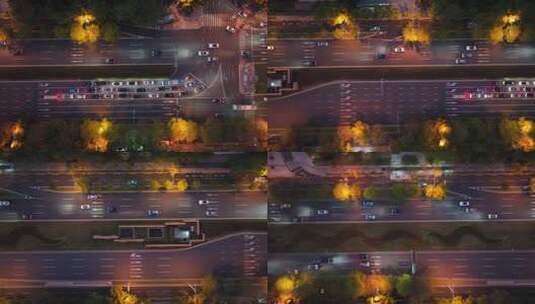 4K城市车流夜景航拍高清在线视频素材下载