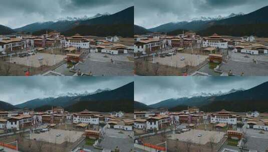 西藏旅游风光318国道鲁朗小镇高清在线视频素材下载