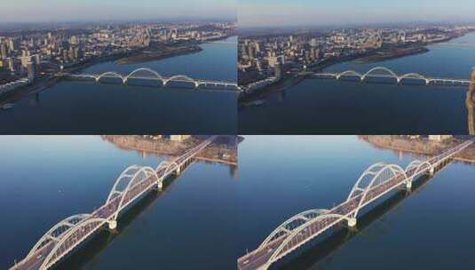 航拍吉安大桥高清在线视频素材下载