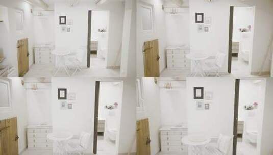 带浴室和衣柜区的小型生活空间的展示高清在线视频素材下载