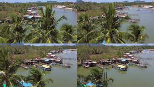 泰国海上渔民居住的木屋高清在线视频素材下载