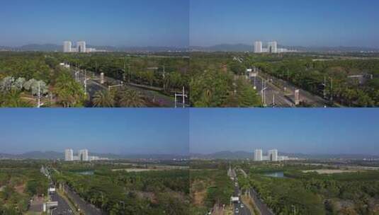 航拍三亚海棠湾现代建筑酒店中国保利高清在线视频素材下载