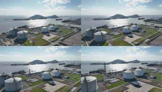 洋山港LNG码头高清在线视频素材下载