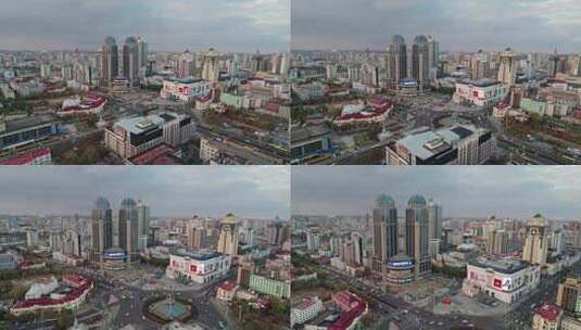 中国哈尔滨城市风光航拍高清在线视频素材下载