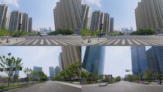 白天杭州市飞虹路车头行车空镜高清在线视频素材下载