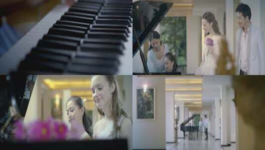 女儿钢琴培训高清在线视频素材下载