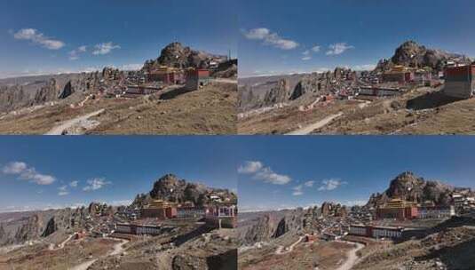 西藏孜珠寺航拍高清在线视频素材下载