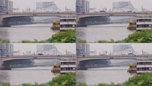 【4K50P】广州城市风光码头桥梁江面高清在线视频素材下载