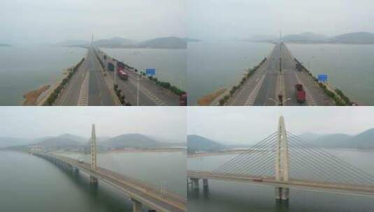 东江大桥 庄里水库 山亭大桥 航拍大桥高清在线视频素材下载