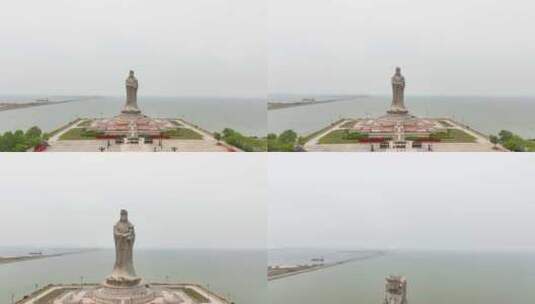 4k航拍天津滨海新区妈祖文化园高清在线视频素材下载