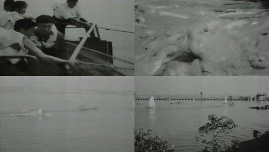 丹江口水库捕鱼 养殖历史资料高清在线视频素材下载