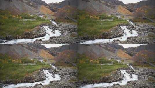 吉林省白山市长白山风景区溪水秋季风光高清在线视频素材下载