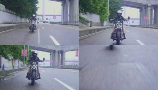 城市骑行摩托车女骑高清在线视频素材下载