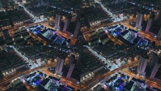 青岛高架交通夜景高清在线视频素材下载