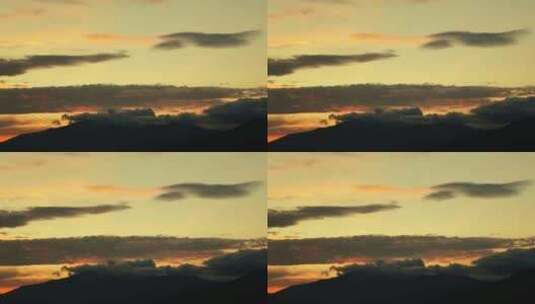 戏剧性的日落天空与黄色的云高清在线视频素材下载