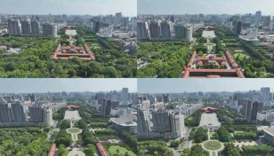 武汉首义广场航拍辛亥革命博物院首义公园高清在线视频素材下载