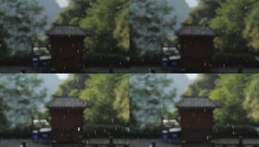 安徽黄山下雨天实拍视频高清在线视频素材下载