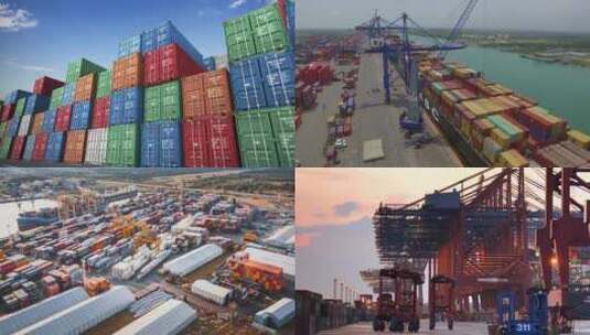 【合集】港口集装箱货运物流高清在线视频素材下载