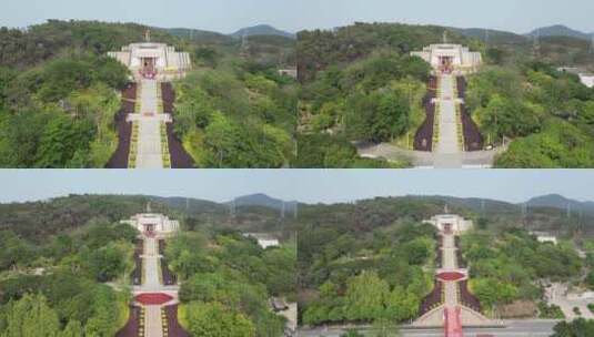 红色旅游景区广西百色起义纪念园航拍高清在线视频素材下载