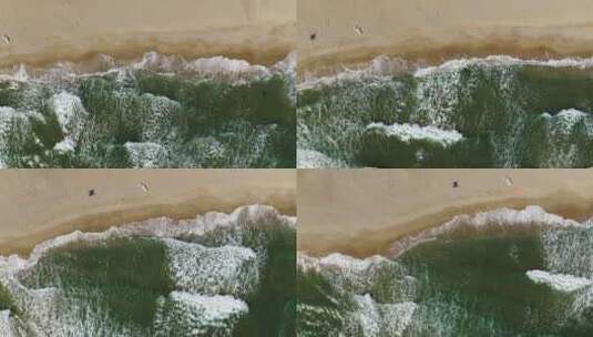 在海浪和沙滩之上高清在线视频素材下载