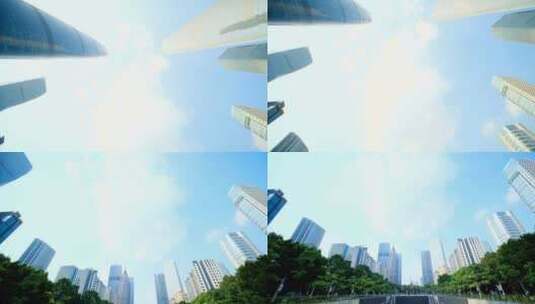 广州珠江新城 仰拍仰视高楼大厦高清在线视频素材下载