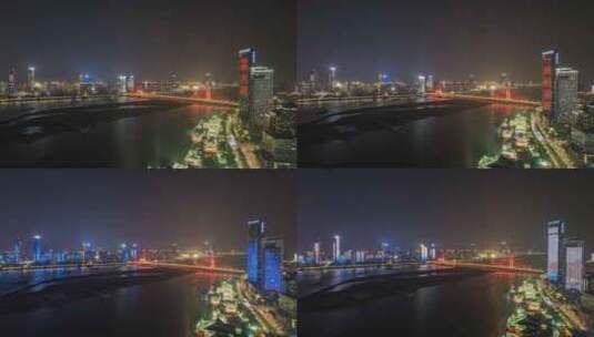 8K江西南昌赣江城市天际线夜景灯光秀延时高清在线视频素材下载