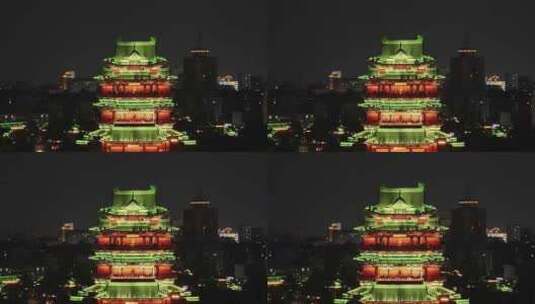 江西南昌滕王阁夜景灯光秀高清在线视频素材下载