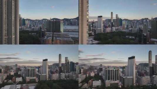 香港尖沙咀中港城航拍高清在线视频素材下载