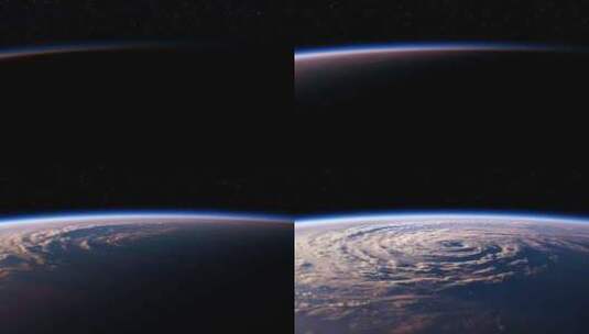 4K-太空视角看飓风上的日出高清在线视频素材下载
