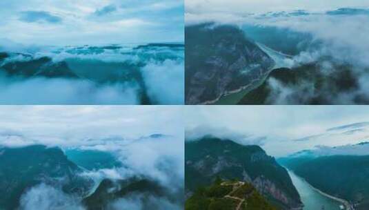 长江三峡重庆巫山巫峡神女峰巫山云雨高清在线视频素材下载