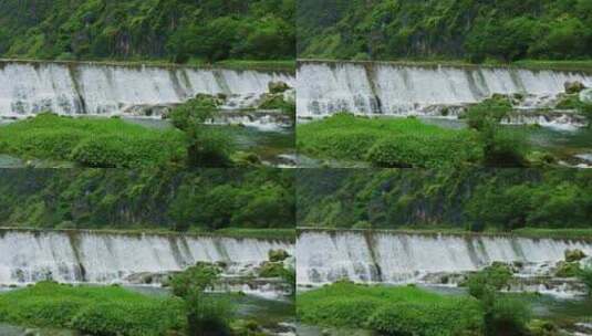 河流小瀑布流水高清在线视频素材下载