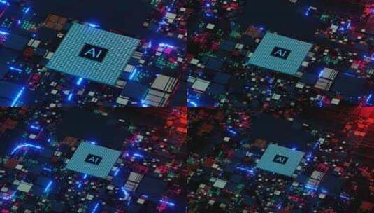 AI人工智能科技背景计算机CPU处理器高清在线视频素材下载